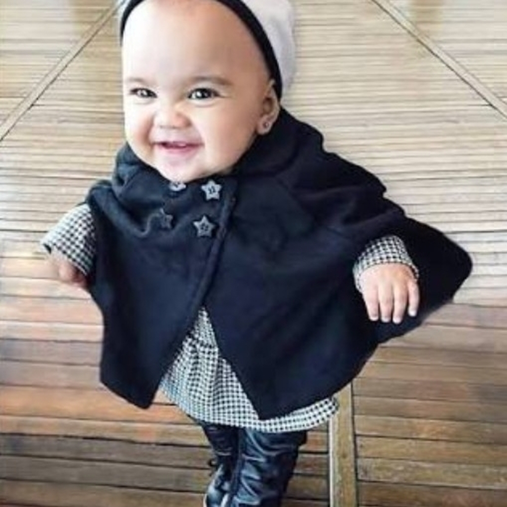 Kardashian Kids Black Cape Coat